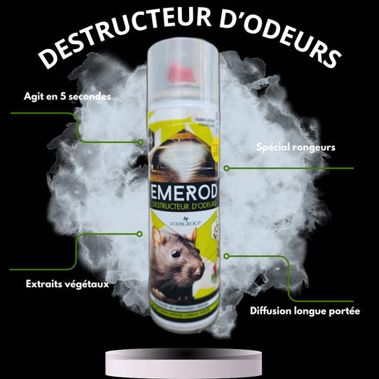 Découvrez le Destructeur d'Odeurs Emerod : Votre Solution Efficace contre les Odeurs de Rongeurs !