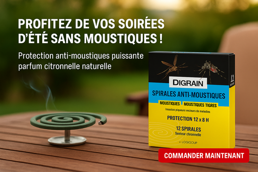 Spirales Anti-Moustiques DIGRAIN® : Protection Efficace Contre les Insectes Volants
